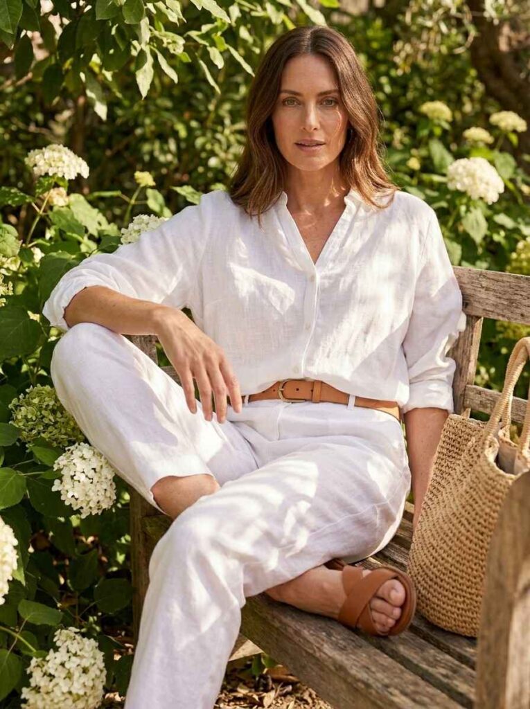 Linen Shirt with White Pants